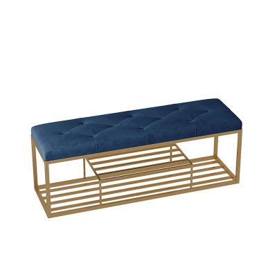 Entryway Shoe Rack with Cushioned Seat, 2 Tier Shoe Rack Bench, Shoe Organizer Or Entryway Bench, Metal Frame, Perfect for Hallway Living Room Bedroom Corridor,D,80CM