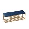 Entryway Shoe Rack with Cushioned Seat, 2 Tier Shoe Rack Bench, Shoe Organizer Or Entryway Bench, Metal Frame, Perfect for Hallway Living Room Bedroom Corridor,D,80CM view 1