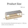 Entryway Shoe Rack with Cushioned Seat, 2 Tier Shoe Rack Bench, Shoe Organizer Or Entryway Bench, Metal Frame, Perfect for Hallway Living Room Bedroom Corridor,D,80CM view 3
