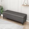 PU Storage Ottoman Bench, Premium Storage End of Bed Modern Upholstered Bench with Large Storage Space, Safety Hinge, Metal Gold Legs, for Entryway, Living Room, Bedroom,C,90 * 40 * 43cm view 1