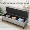 PU Storage Ottoman Bench, Premium Storage End of Bed Modern Upholstered Bench with Large Storage Space, Safety Hinge, Metal Gold Legs, for Entryway, Living Room, Bedroom,C,90 * 40 * 43cm view 2
