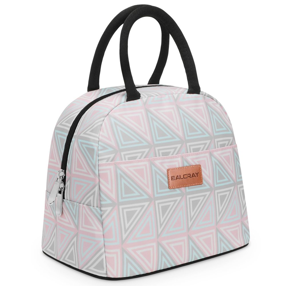 BALORAY Lunch Bag for Women Men Insulated Lunch Box for Adult Reusable Lunch Tote Bag for Work, Picnic or Travel (Triangle, M)