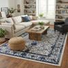 Rugs.com - Miranda Collection Rug 7' 10 x 11' Ivory and Blue Area Rug Stain-Resistant Traditional Floral Carpet for Living Room, Bedroom, and Large Dining Spaces view 4