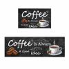 Kitchen Mats for Floor, White Coffee Cup Coffee Beans Coffee is Always a Good Idea Coffee Themed Kitchen Rugs, Kitchen Organization Anti-Fatigue Kitchen Mat, Kitchen Runner Rug Standing Desk Mats view 1