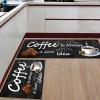 Kitchen Mats for Floor, White Coffee Cup Coffee Beans Coffee is Always a Good Idea Coffee Themed Kitchen Rugs, Kitchen Organization Anti-Fatigue Kitchen Mat, Kitchen Runner Rug Standing Desk Mats view 2