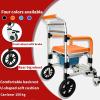 BLOHDI Folding Toilet Seat, Toilet Seat with Armrests and Backrest, Wheelchair with Casters, Shower Chair, Walker, Aluminum (Color : A) view 3