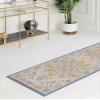 Rugs.com Whitney Collection Rug  2' x 8' Runner Sky Blue Low Rug Perfect for Hallways, Entryways view 4