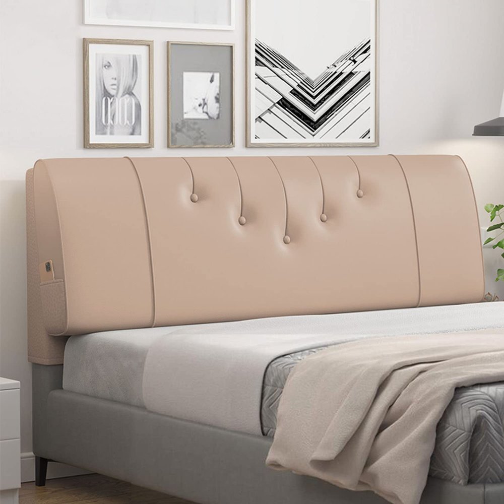 ZZYK Oversized Headboard Backrest Technical Cloth Reading Body Pillow Adult Bedside Cushion Lumbar Positioning Support Bolster for Sofa Bunk Bed,Coffee,Paste 78.7"/200cm
