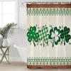 Fabric Shower Curtain 36x78 Inch, St. Patrick's Day Green Shamrocks Clover Southwestern Shower Curtain for Bathroom Bathtubs,Waterproof Bath Shower Curtain Sets Decorative Bathroom Accessories view 1