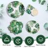 Rtteri 171 Pcs Hawaiian Luau Party Supplies Tropical Palm Leaves Tableware 24 Disposable Dinnerware Set with Plate Napkins Tablecloth for Summer Pool Beach Cocktail Birthday Party view 4