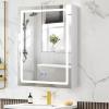 VOWNER Anti-Fog Lighted Bathroom Medicine Mirror Cabinet, Medicine Cabinet with Mirror and Lights, Dimmable, Adjustable Shelves, Memory 3-Color Mode(Engineered Wood, 24"32") view 1