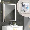 VOWNER Anti-Fog Lighted Bathroom Medicine Mirror Cabinet, Medicine Cabinet with Mirror and Lights, Dimmable, Adjustable Shelves, Memory 3-Color Mode(Engineered Wood, 24"32") view 2