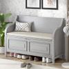 LUMISOL Storage Ottoman, Solid Wood Storage Bench with Lift Top and Drawers Entryway Bench with Safety Hinge and Seating Cushion (Gray wash) view 1