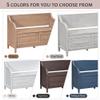 LUMISOL Wood Storage Bench with Drawers Entryway Bench Shoe Bench with Seating Cushion and Safety Hinge (Brown) view 4