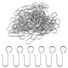 Hordion 60pcs Metal Curtain Track Hooks S-Shaped, Small Ceiling Curtain Track Hooks Shower Curtain Hooks, Drape Curtain Wire Hooks for Bathroom Shower Ceiling Curtain Drape Track (Silver) view 1