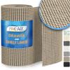 BAGAIL Drawer and Shelf Liner, 17.5 in X 20 Ft Non-Adhesive Shelf Liners for Kitchen Cabinets, Thick Strong Grip Liners for Desk, Shelves, Bathroom Drawers, Cabinet Protection - Beige view 1
