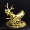 Brass Golden 3D Water-Absorbing Dragon Statue, Chinese Zodiac Dragon Figurine Sculpture Home Office Charm Feng Shui Decorative Copper Crafts Collection view 2