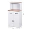 Aisurun Kitchen Pantry Storage Cabinet Bar Cabinet Cupboard with Storage Drawers and Adjustable Shelf, Microwave Cabinet with Open Space for Kitchen Dining Room Living Room, White view 2