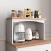Aisurun Kitchen Pantry Storage Cabinet Bar Cabinet Cupboard with Storage Drawers and Adjustable Shelf, Microwave Cabinet with Open Space for Kitchen Dining Room Living Room, White view 4