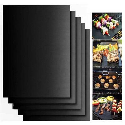 10 PCS BBQ Mat-Oven Liners- 40x33cm Outdoor Barbecue and Baking Mats for Fan Assisted Ovens-Reusable Non-Stick Oven Liners for Bottom Of Oven,BBQ Mats,Baking Mat, Oven Protector Sheets(Color:Black,Siz