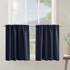 Navy Blue RV Camper Small Curtains for Travel Trailers,Set 2 Panels Rod Pocket Room Darkening Blackout Dark Blue Cafe Tier Short Curtains 36 Inch Length for Bathroom Kitchen Bunk Bedroom,W 42 x L 36 view 1