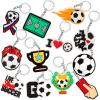 Batiyeer 36 Pack Soccer Keychains Bulk Soccer Party Favors Sports Valentines Key Chains Funny Ball Keyring for Women Men Sport Team Players Birthday Party Bag Gift Fillers view 1
