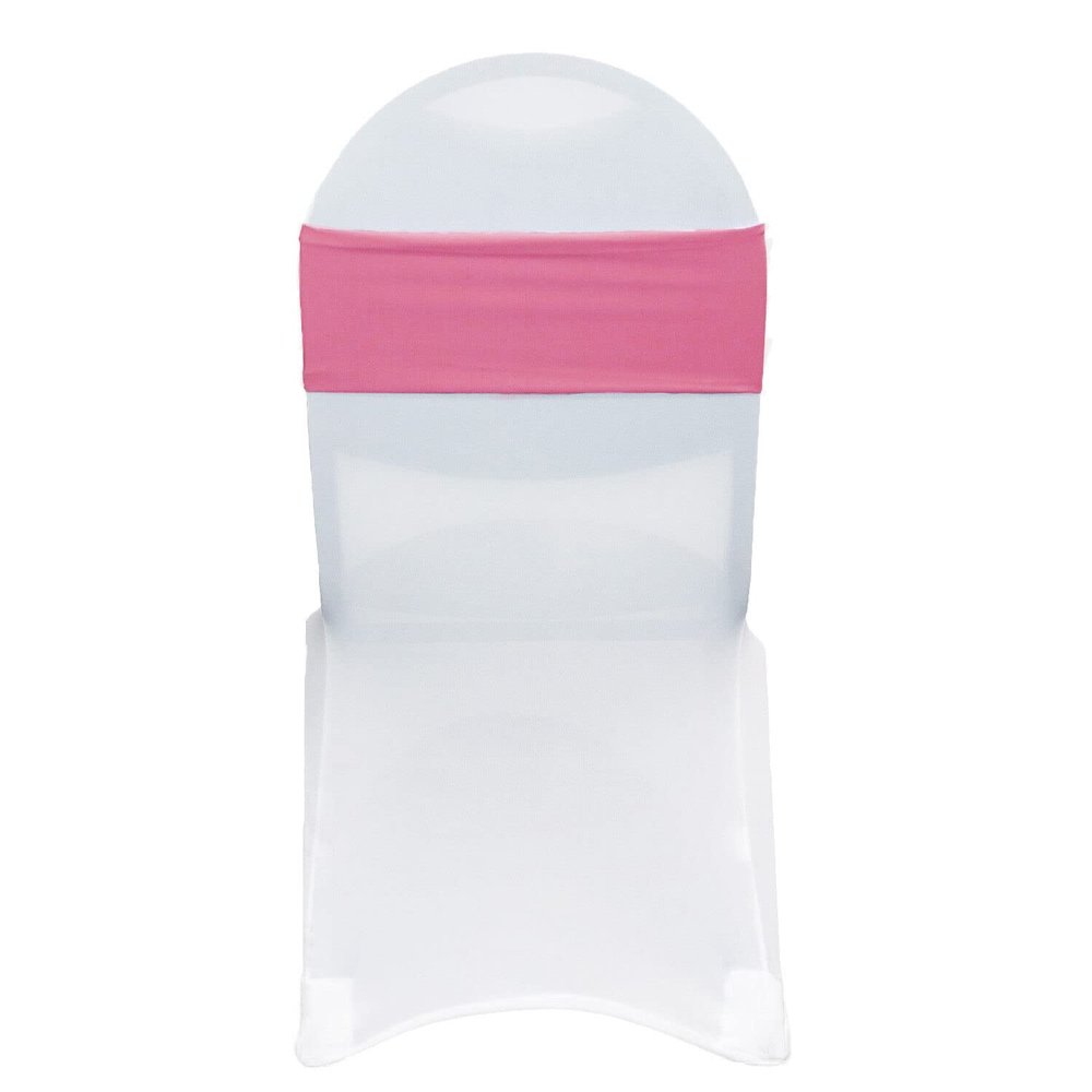 4 Way Stretchy Spandex Bands (Pack of 10), Chair Sashes/Bows (Fuchsia)