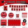 Red Graduation Party Supplies Graduation Party Decorations Serve 24 Disposable Dinnerware Tableware Napkins Cups Tablecloth Plates Banner Balloons for Congrats Class of 2025 College High School Party view 4