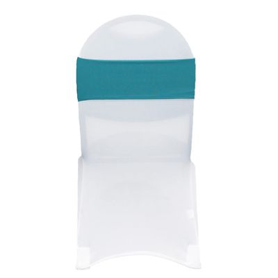 4 Way Stretchy Spandex Bands (Pack of 10), Chair Sashes/Bows (Teal)