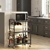 TUTOTAK Bar Cart - Serving Cart for Home - Microwave Cart, Drink Cart, Mobile Kitchen Shelf with Wine Rack and Glass Holder, Rolling Beverage Cart BC01BG030 view 2