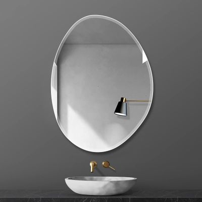 50x67cm, Modern Asymmetrical Bathroom Mirror, Frameless Wall Mirror, Irregular Makeup Mirror, Beveled Edge HD Explosion-Proof, 40x54cm, 60x80cm, for Living Room Bedroom Hallway Entryway (Size : 40x54