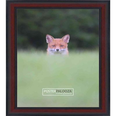 Poster Palooza 11x15 Traditional Mahogany Complete Wood Picture Frame with UV Acrylic Plexiglass, Foam Board Backing & Hardware Included