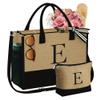 YOOLIFE Tote Bag Gifts for Women - Personalized Gifts for Women, Initial Beach Bags 30th Birthday Gift Teachers Appreciation Letter E Tote Bag Thank You Gift for Her Mom Grandma Sister view 1