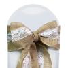 10 Pack Burlap Sashes for Weddings, Parties and Special Events (Burlap with White Lace) view 1