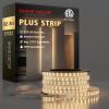 Shine Decor Plus LED Strip Lights AC 120V, Connectable Double Row Bright Rope Light, ETL IP65 Waterproof & Weather-Resistant for Accent Lighting, 7x17mm, 2800K Warm White, 32FT view 1