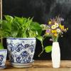 VICASKY 1pc Square Glass Vase White Ceramic Vase Sunflower Home Decor Minimalism Flower Modern Creative Vase Desktop Pottery Ceramic Artificial Flower Floor Big Vase Nordic Style Vase Fold view 3