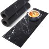 2 Pcs Trivet Table Runner Hot Plates Mat 12 X 40 Inch Heat Resistant Table Protector Waterproof Decorative Farmhouse Kitchen Trivets Counter Heat Proof Placemats for Hot Dishes (Black Marble, 2 Pcs) view 1