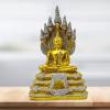 BUDDHO Buddha Statue in The Posture of NAGA 13" H. Buddha Statue Saturday Buddha Statue Nak Prok Buddha Statue Poly Resin Thai Buddha Statue for Home Decor (Gold) view 2