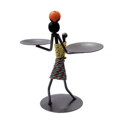 Vintage Creative Woman Candle Holder Metal Frame Tealight Candle Holder for Dining Living Room Coffee Home Table Decoration