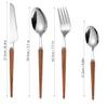 16-piece Set of Wooden Handle Kitchen Silverware Tableware Main Stainless Steel Knife and Fork Spoon Commercial Steak Coffee Western Tableware (Sharp/black) view 4