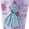 Scakbyer 10L/2.64 Gallon Trash Can, Decorative Waste Basket, PU Leather Waste Paper Basket, Waterproof Garbage Can for Bathroom, Bedroom, Office, Kitchen and Living Room - Green Dress view 2