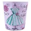 Scakbyer 10L/2.64 Gallon Trash Can, Decorative Waste Basket, PU Leather Waste Paper Basket, Waterproof Garbage Can for Bathroom, Bedroom, Office, Kitchen and Living Room - Green Dress view 3