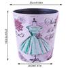 Scakbyer 10L/2.64 Gallon Trash Can, Decorative Waste Basket, PU Leather Waste Paper Basket, Waterproof Garbage Can for Bathroom, Bedroom, Office, Kitchen and Living Room - Green Dress view 4