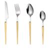 16-piece Set of Wooden Handle Kitchen Silverware Tableware Main Stainless Steel Knife and Fork Spoon Commercial Steak Coffee Western Tableware (Sharp/white) view 1
