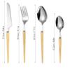 16-piece Set of Wooden Handle Kitchen Silverware Tableware Main Stainless Steel Knife and Fork Spoon Commercial Steak Coffee Western Tableware (Sharp/white) view 4
