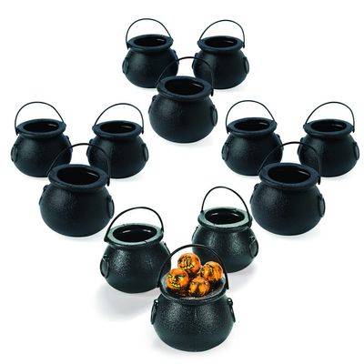 Fun Express Bulk Candy Kettles, Cauldrons, 144 Pieces, Halloween, St. Patrick's Day or Witches and Wizards Party Favors