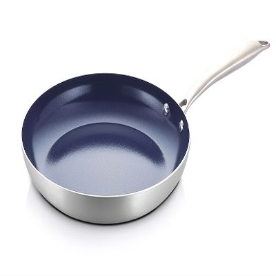 Eternal Living Nonstick Frying Pans Stainless Steel and Ceramic Infused Skillet, Blue 11