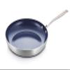 Eternal Living Nonstick Frying Pans Stainless Steel and Ceramic Infused Skillet, Blue 11 view 1