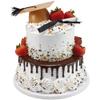 Plastic Graduation Cap Cake Topper with Large Paper Diploma Cake Topper (Gold) view 2