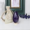 Purple Lepidolite Crystal Egg by Shelf & Stone. Crystal Egg for Happiness, Stability. Decorative Gemstone Egg w Stand. Absorbs EMR with its Lithium-Rich Elements. 2.3"H x 1.8"D 166g (Lepidolite) view 2